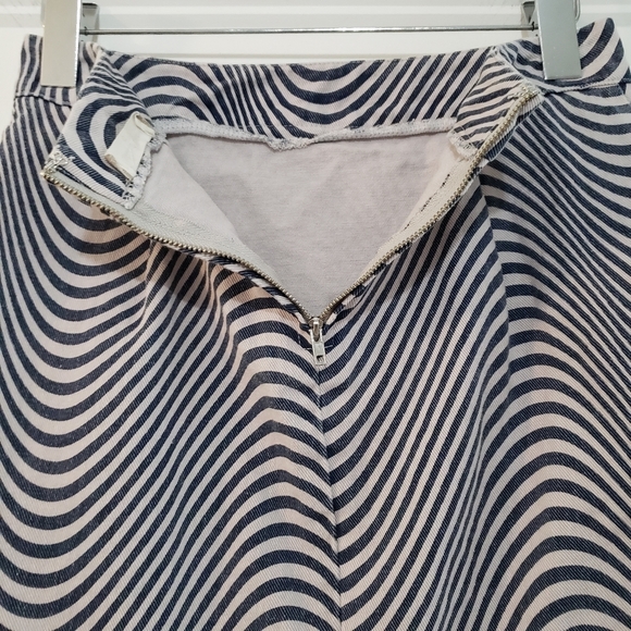 Altar'd State Jean Stripe Mini Skirt Womens S Blue Off White Denim - Picture 3 of 11